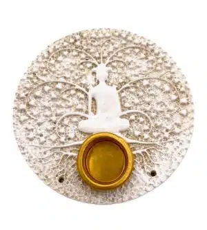 Meditation incense holder round white (6pcs)