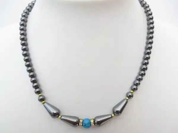 neckalce with one blue bead