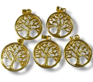 Tree of Life Pendant Set of 5 Gold