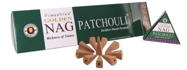 Wholesale - Golden Nag Patchouli Backflow Masala Pyramid Cones