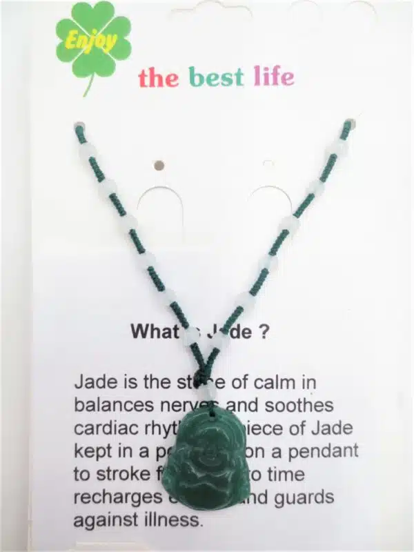 Wholesale - Jade Buddha necklace small dark green