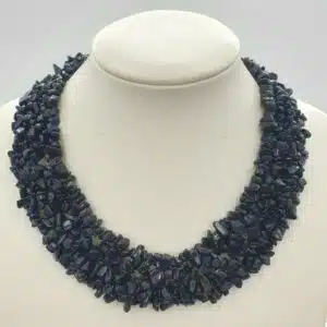 Wholesale - Wide stone necklace Blue Goldstone