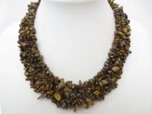 Wide Mineral Necklace Tigereye