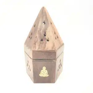 Wooden Pyramid cone burner Buddha (6pcs)