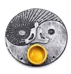 Yin Yang Meditation incense holder round silver (6pcs)