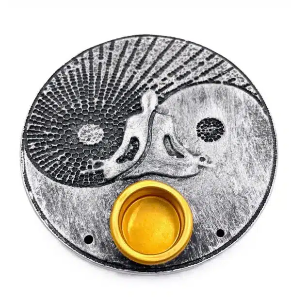 Yin Yang Meditation incense holder round silver (6pcs)