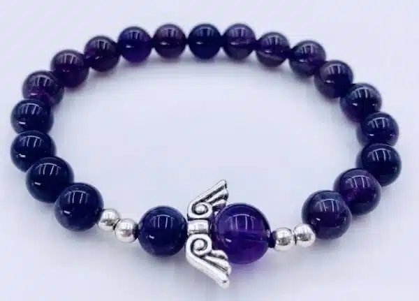 8mm Angel Bracelet without Box - Amethyst