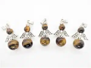 Angel Gemstone Pendant Set (5pc) - Tiger Eye