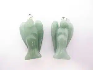 Angel gemstone pendant set large (2pcs) - aventurine