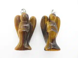 Angel gemstone pendant set large (2pcs) - Tigereye