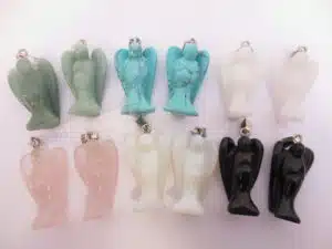 Angel gemstone pendant set large (6 pcs) -mixed