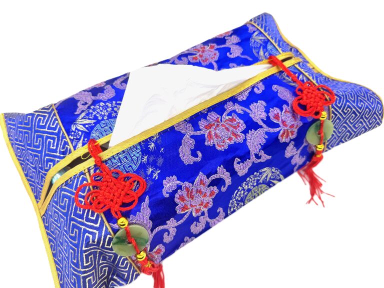 Chinese Tissue Box Cover - Blue