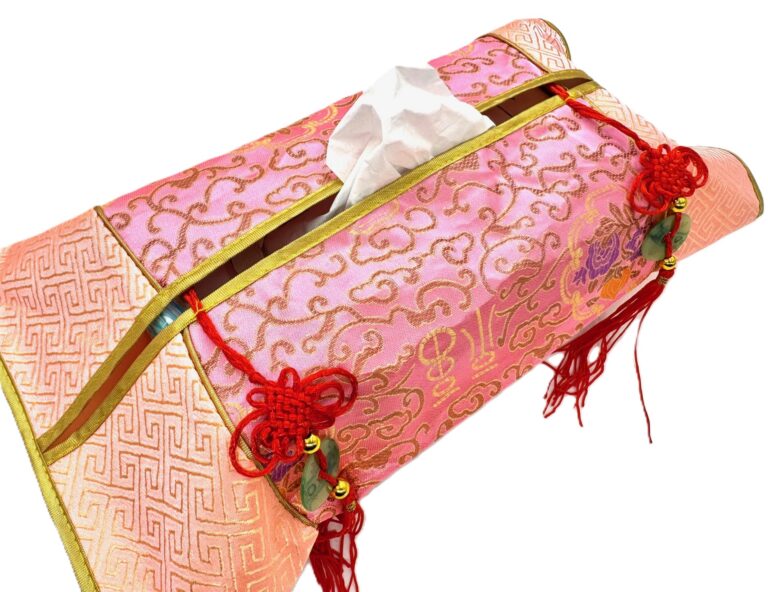Chinese Tissue Box Cover - Pink