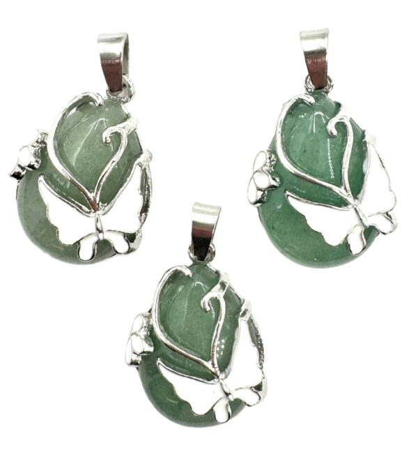 Gemstone Butterfly Pendant - Aventurine (3pcs)