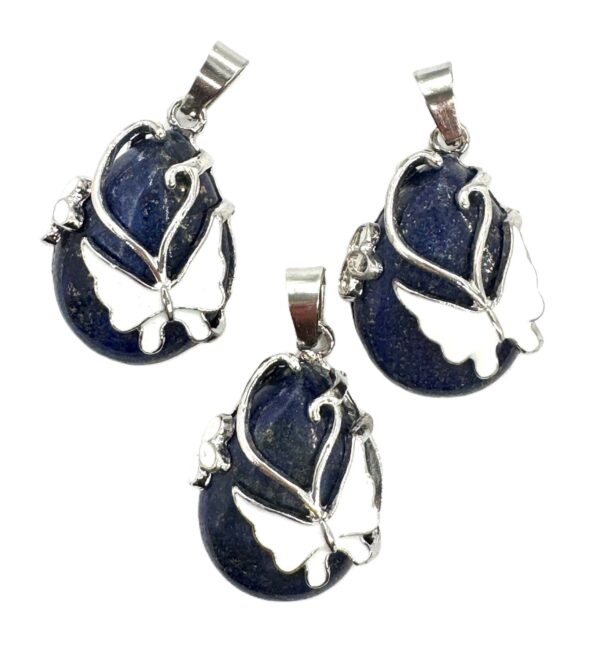 Gemstone Butterfly Pendant - Lapis Lazuli (3pcs)