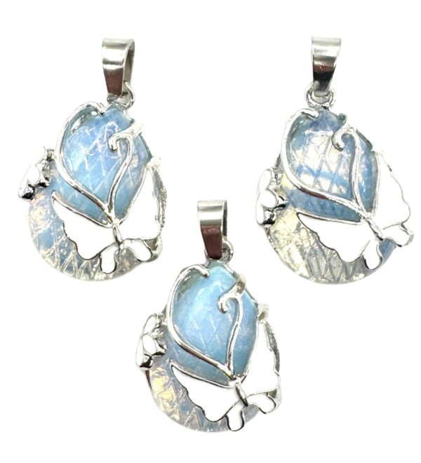 Gemstone Butterfly Pendant - Opal (3pcs)