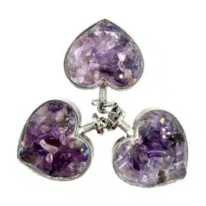 Gemstone Heart Pendant - Amethyst (3pcs)