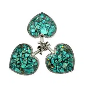 Gemstone Heart Pendant - Turquoise (3pcs)