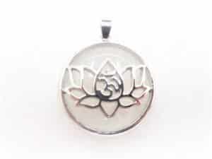 Gemstone Lotus Pendant - Rock Crystal