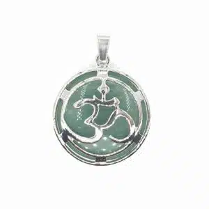 Gemstone Om Pendant - Aventurine