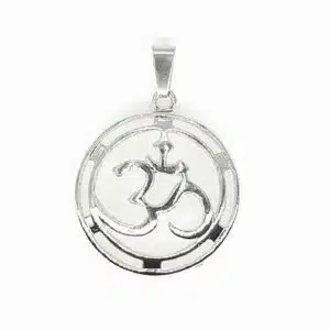 Gemstone Om Pendant - Rock Crystal