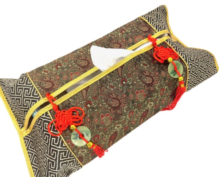 Chinese Tissue Box Cover - Brown