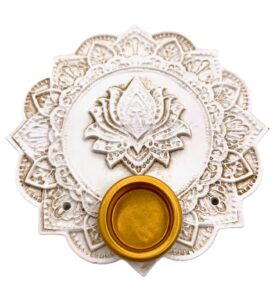 Lotus incense holder round white (6pcs)
