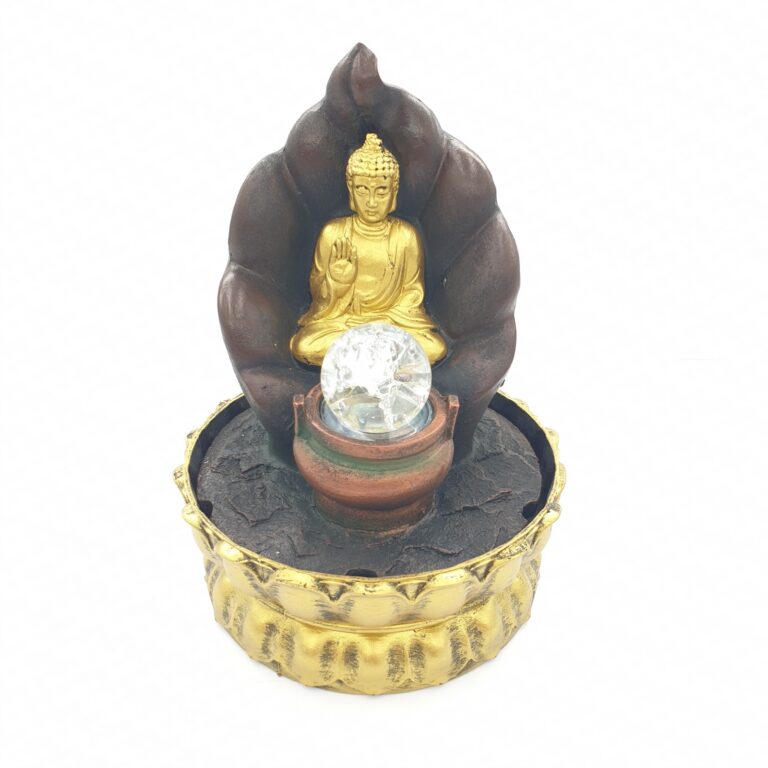 Meditation LED Lighting Buddha with Pot of Gold Fountain Small (16070)