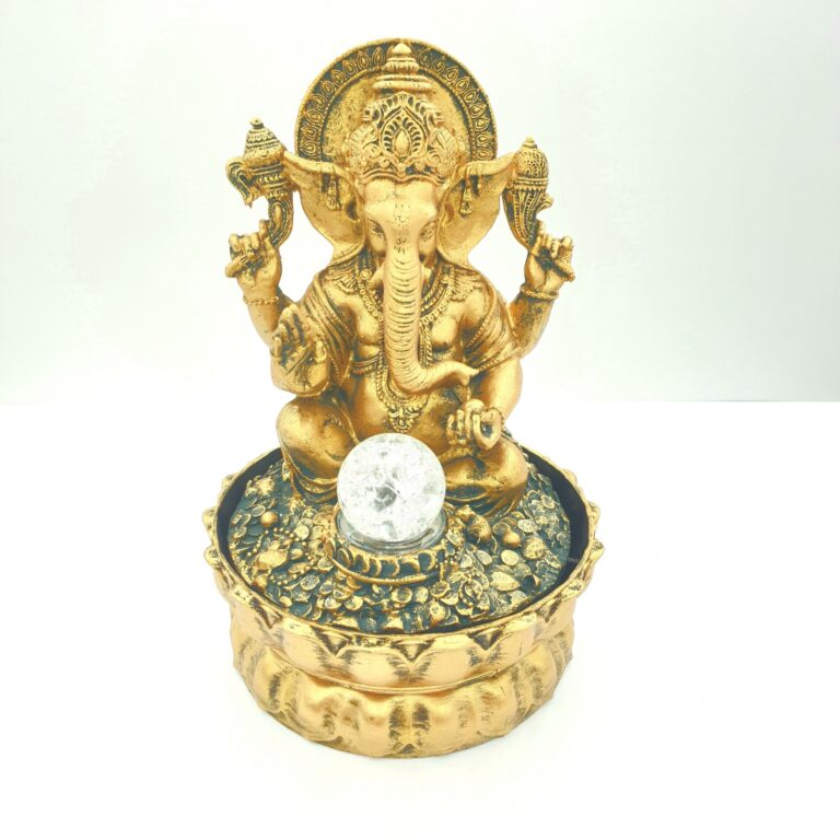 Meditation Led Lighting Ganesha Gold Fountain Small (16055)