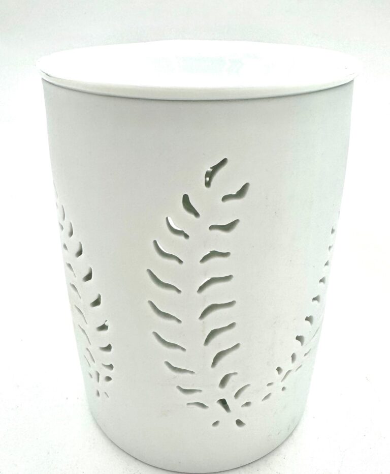 Oil Burner White with Feathers
