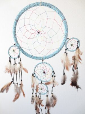 28cm Round Dreamcatcher Blue 1 + 4