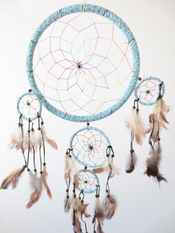 28cm Round Dreamcatcher Blue 1 + 4