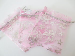 Angel organza gift bag Pink - 13cm x 20cm