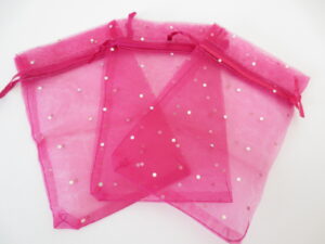 Brilliant Organza bag Fuchsia - 13cm x 20cm