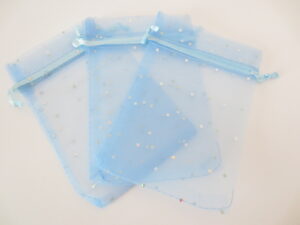 Brilliant Organza bag Light Blue - 13cm x 20cm
