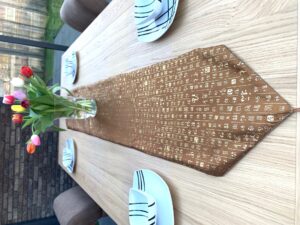 Luxury Brocade Table Cover (II) - Brown