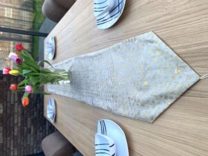 Luxury Brocade Table Cover (II) - Silver