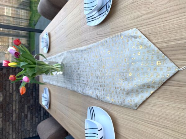 Luxury Brocade Table Cover (II) - Silver