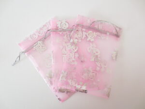 Organza Gift Bag 'Good Luck' Pink - 13cm x 20cm