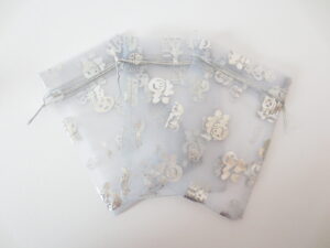 Organza Gift Bag 'Good Luck' Silver - 13cm x 20cm