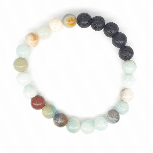 8mm Bracelet with Gift Box - Amazonite and Lava Stone