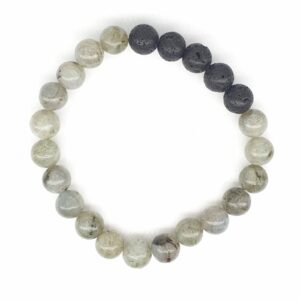 8mm Bracelet with Gift Box - Labradorite and Lava Stone