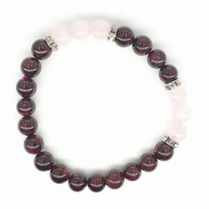 8mm Bracelet without Gift Box - Garnet and Diamond
