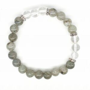 8mm Bracelet without Gift Box - Labradorite and Diamond