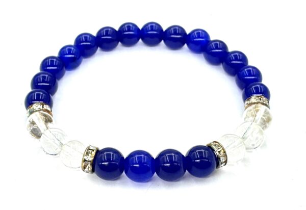 8mm Bracelet without Gift Box - Lapis Lazuli and Diamond