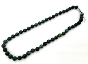 8mm Stone Beads Necklace - Moss Agate
