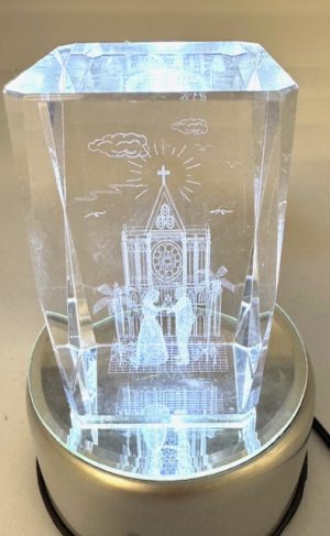 3D Crystal Laser Engraving Block – Church