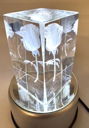 3D Crystal Laser Engraving Block – Rose