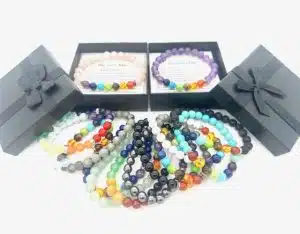 8mm Gemstone 7 Chakra Bracelets with Box