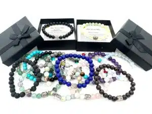 8mm Gemstone Buddha Bracelets with Box